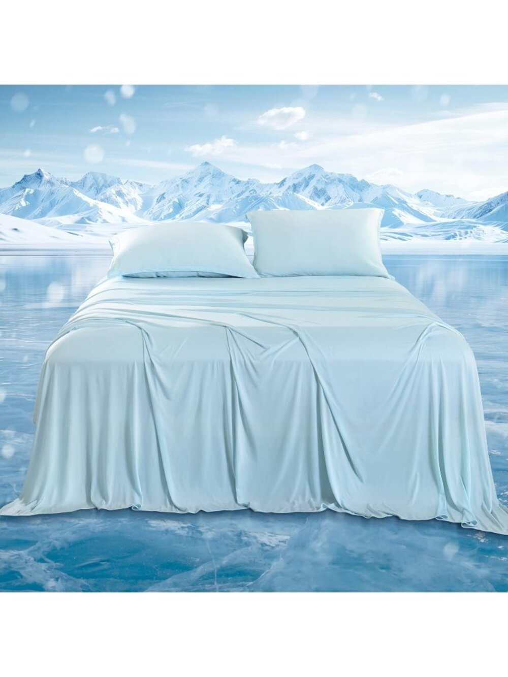 DOWNCOOL 4-Piece Cooling Sheet Set Cal King Cooling Bed Sheets for Hot Sleeper